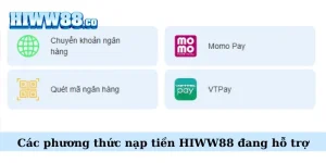 Các phương thức nạp tiền WW88 đang hỗ trợ